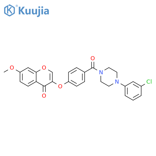 3-{4-4-(3-chlorophenyl)piperazine-1-carbonylphenoxy}-7-methoxy-4H-chromen-4-one structure