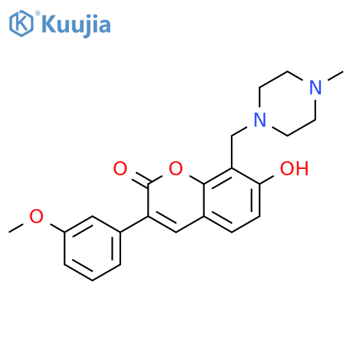 7-hydroxy-3-(3-methoxyphenyl)-8-(4-methylpiperazin-1-yl)methyl-2H-chromen-2-one structure