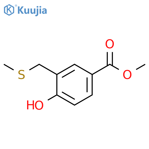 Benzoic acid, 4-hydroxy-3-[(methylthio)methyl]-, methyl ester structure
