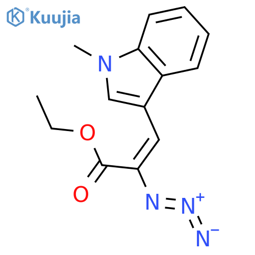 2-Propenoic acid, 2-azido-3-(1-methyl-1H-indol-3-yl)-, ethyl ester structure