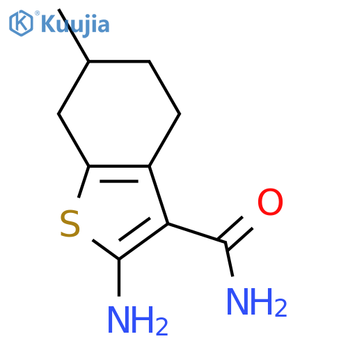 2-amino-6-methyl-4,5,6,7-tetrahydro-1-benzothiophene-3-carboxamide structure