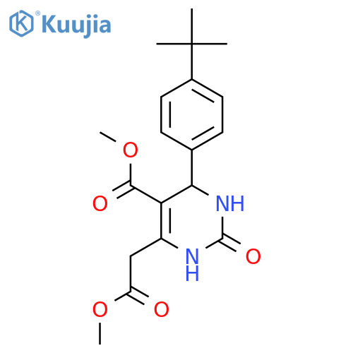 Methyl 4-4-(tert-butyl)phenyl-6-(2-methoxy-2-oxoethyl)-2-oxo-1,2,3,4-tetrahydro-5-pyrimidinecarboxylate structure