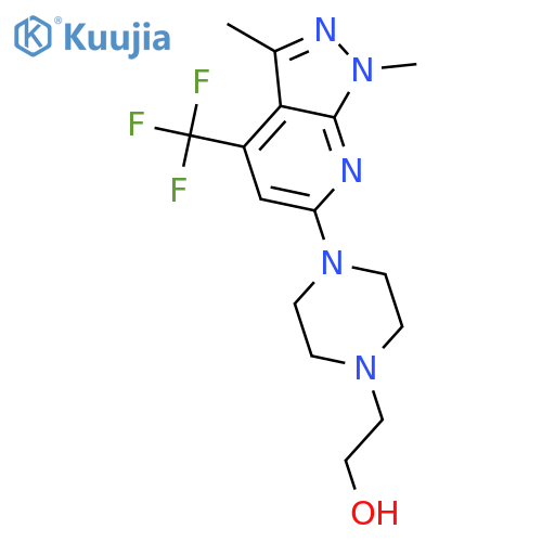 2-{4-1,3-Dimethyl-4-(trifluoromethyl)-1H-pyrazolo3,4-bpyridin-6-ylpiperazino}-1-ethanol structure