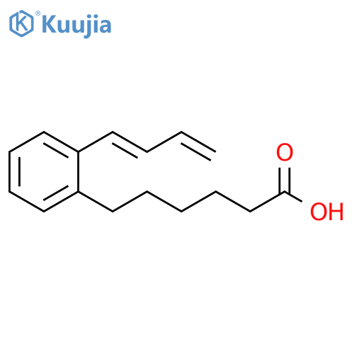 Benzenehexanoic acid, 2-(1E)-1,3-butadien-1-yl- structure