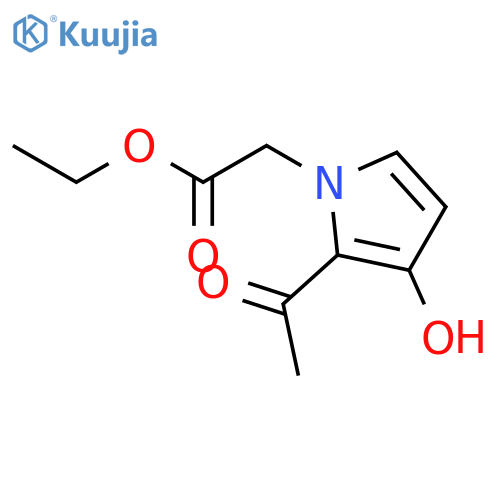 1H-Pyrrole-1-acetic acid, 2-acetyl-3-hydroxy-, ethyl ester structure