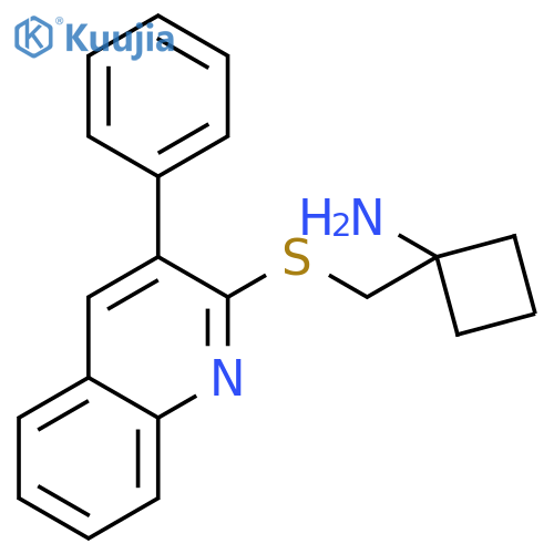 Cyclobutanamine, 1-[[(3-phenyl-2-quinolinyl)thio]methyl]- structure