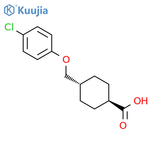 Cyclohexanecarboxylic acid, 4-[(4-chlorophenoxy)methyl]-, trans- structure