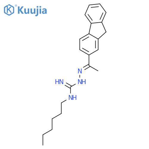 Hydrazinecarboximidamide, 2-[1-(9H-fluoren-2-yl)ethylidene]-N-hexyl- structure