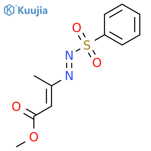 2-Butenoic acid, 3-[(phenylsulfonyl)azo]-, methyl ester structure