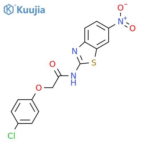 2-(4-chlorophenoxy)-N-(6-nitro-1,3-benzothiazol-2-yl)acetamide structure