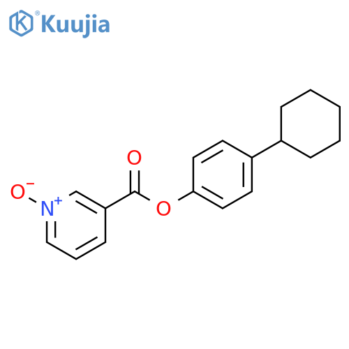 3-Pyridinecarboxylic acid, 4-cyclohexylphenyl ester, 1-oxide structure