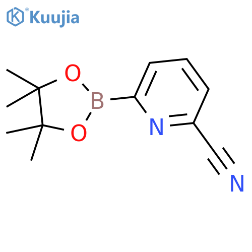 6-(4,4,5,5-tetramethyl-1,3,2-dioxaborolan-2-yl)pyridine-2-carbonitrile structure