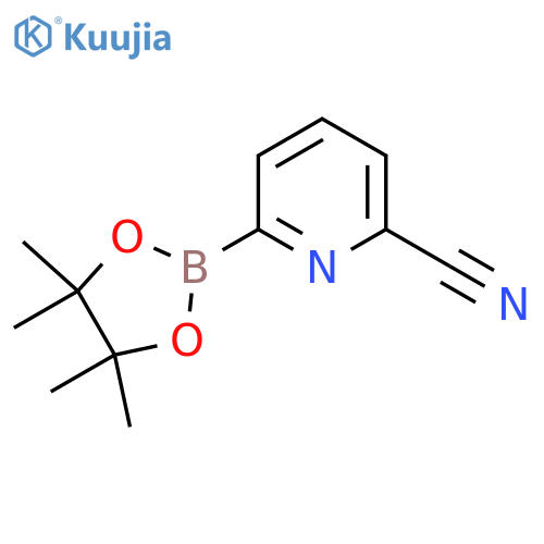 6-(tetramethyl-1,3,2-dioxaborolan-2-yl)pyridine-2-carbonitrile structure