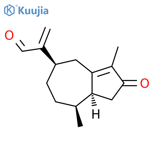 5-Azuleneacetaldehyde, 1,2,4,5,6,7,8,8a-octahydro-3,8-dimethyl-α-methylene-2-oxo-, (5R,8S,8aS)- structure
