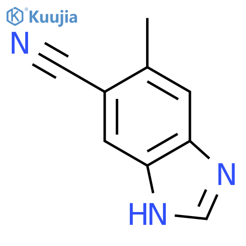 6-methyl-1H-1,3-benzodiazole-5-carbonitrile structure