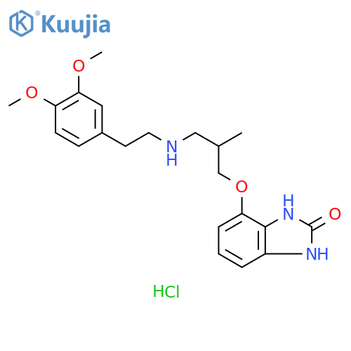 2H-Benzimidazol-2-one, 4-[3-[[2-(3,4-dimethoxyphenyl)ethyl]amino]-2-methylpropoxy]-1,3-dihydro-, hydrochloride (1:1) structure