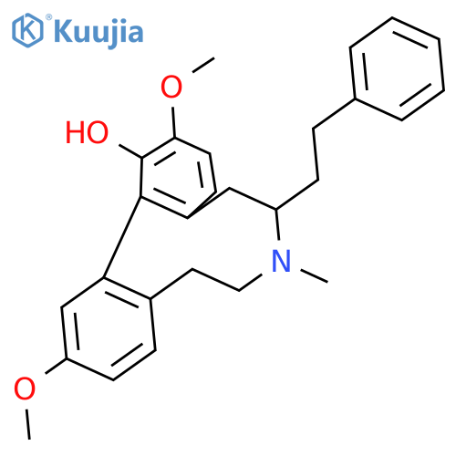 (-)-6,7,8,9-Tetrahydro-2,12-dimethoxy-7-methyl-6-phenethyl-5H-dibenz[d,f]azonin-1-ol structure