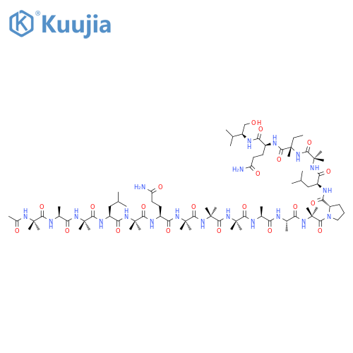 L-Glutamamide, N-acetyl-2-methylalanyl-L-alanyl-2-methylalanyl-L-leucyl-2-methylalanyl-L-glutaminyl-2-methylalanyl-2-methylalanyl-2-methylalanyl-L-alanyl-L-alanyl-2-methylalanyl-L-prolyl-L-leucyl-2-methylalanyl-D-isovalyl-N1-[(1S)-1-(hydroxymethyl)-2-methylpropyl]- structure