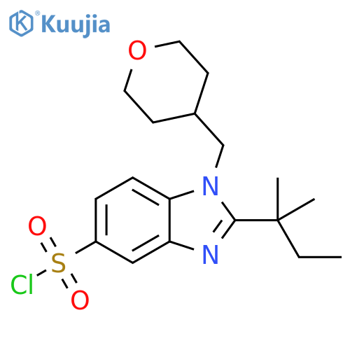 2-tert-pentyl-1-((tetrahydro-2H-pyran-4-yl)methyl)-1H-benzo[d]imidazole-5-sulfonyl chloride structure