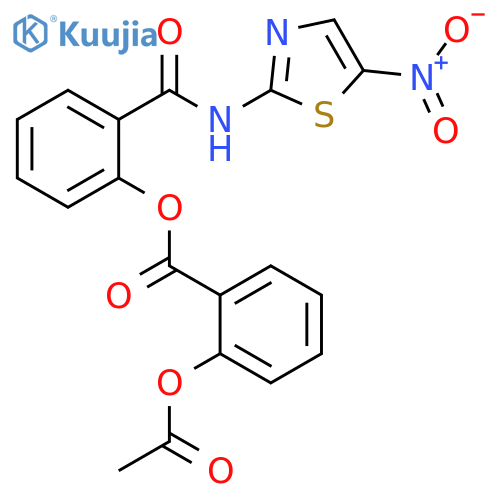 2-(5-Nitro-2-thiazolyl)aminocarbonylphenyl 2-(acetyloxy)benzoate structure