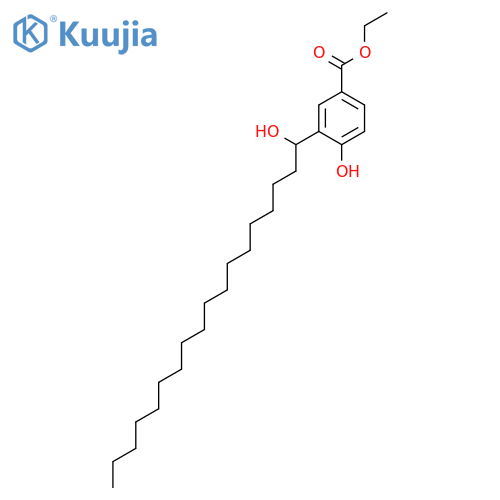 Benzoic acid, 4-hydroxy-3-(1-hydroxyoctadecyl)-, ethyl ester structure