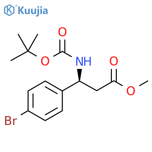 methyl (3S)-3-(4-bromophenyl)-3-{(tert-butoxy)carbonylamino}propanoate structure