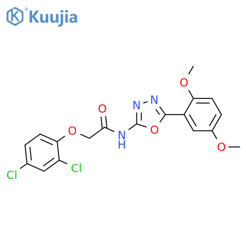 2-(2,4-dichlorophenoxy)-N-5-(2,5-dimethoxyphenyl)-1,3,4-oxadiazol-2-ylacetamide structure