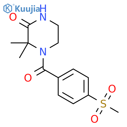 4-(4-methanesulfonylbenzoyl)-3,3-dimethylpiperazin-2-one structure