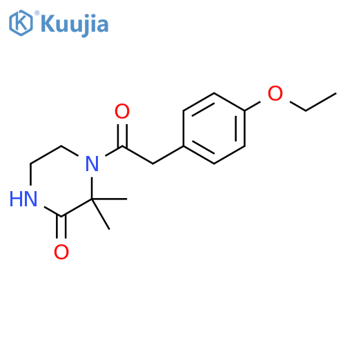 4-2-(4-ethoxyphenyl)acetyl-3,3-dimethylpiperazin-2-one structure