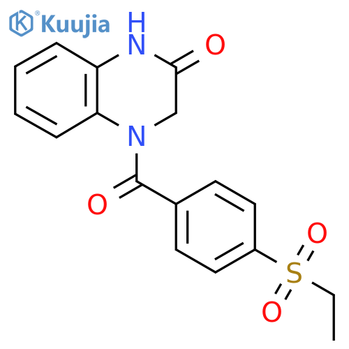4-4-(ethanesulfonyl)benzoyl-1,2,3,4-tetrahydroquinoxalin-2-one structure