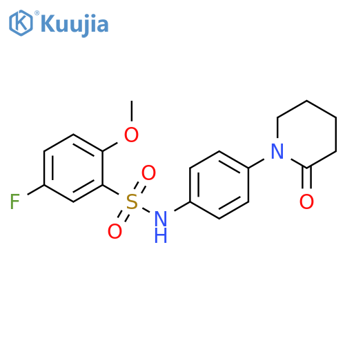 5-fluoro-2-methoxy-N-4-(2-oxopiperidin-1-yl)phenylbenzene-1-sulfonamide structure
