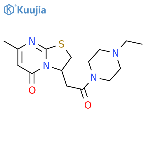 3-2-(4-ethylpiperazin-1-yl)-2-oxoethyl-7-methyl-2H,3H,5H-1,3thiazolo3,2-apyrimidin-5-one structure