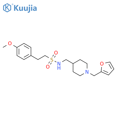 N-({1-(furan-2-yl)methylpiperidin-4-yl}methyl)-2-(4-methoxyphenyl)ethane-1-sulfonamide structure