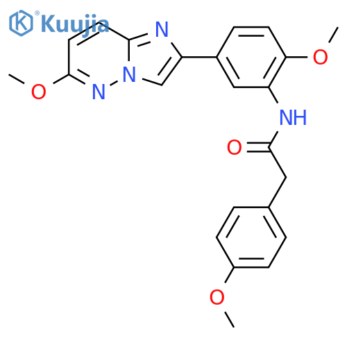 N-(2-methoxy-5-{6-methoxyimidazo1,2-bpyridazin-2-yl}phenyl)-2-(4-methoxyphenyl)acetamide structure