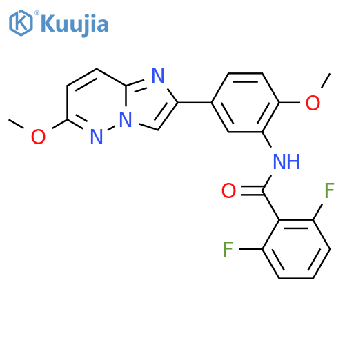 2,6-difluoro-N-(2-methoxy-5-{6-methoxyimidazo1,2-bpyridazin-2-yl}phenyl)benzamide structure