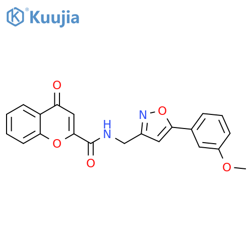 N-{5-(3-methoxyphenyl)-1,2-oxazol-3-ylmethyl}-4-oxo-4H-chromene-2-carboxamide structure
