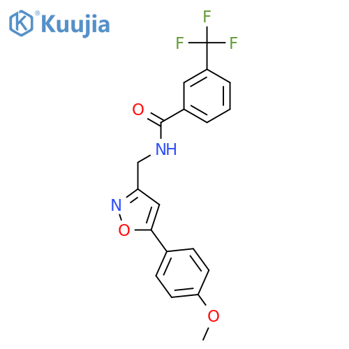 N-{5-(4-methoxyphenyl)-1,2-oxazol-3-ylmethyl}-3-(trifluoromethyl)benzamide structure