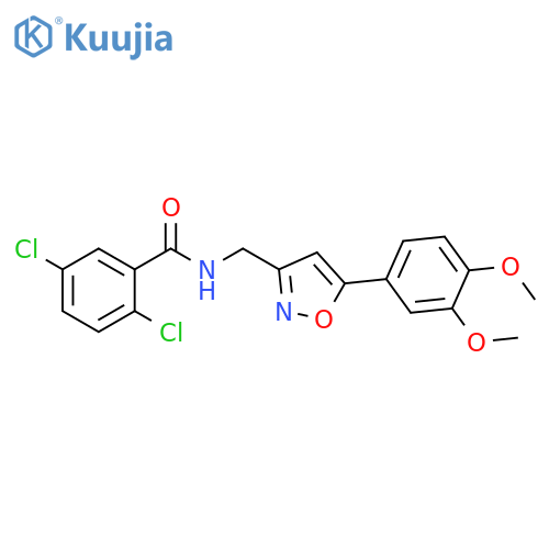 2,5-dichloro-N-{5-(3,4-dimethoxyphenyl)-1,2-oxazol-3-ylmethyl}benzamide structure