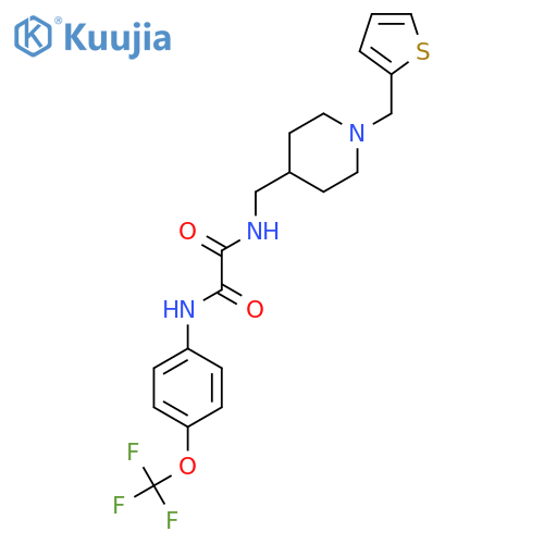 N-({1-(thiophen-2-yl)methylpiperidin-4-yl}methyl)-N'-4-(trifluoromethoxy)phenylethanediamide structure