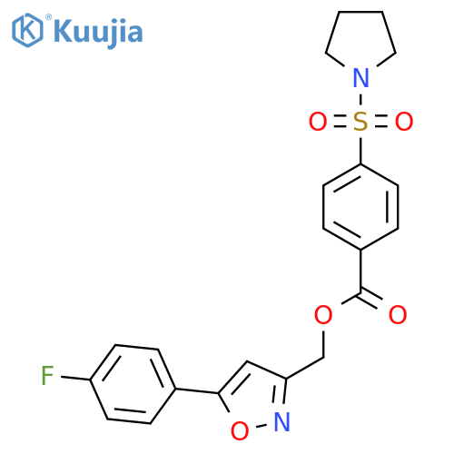 5-(4-fluorophenyl)-1,2-oxazol-3-ylmethyl 4-(pyrrolidine-1-sulfonyl)benzoate structure