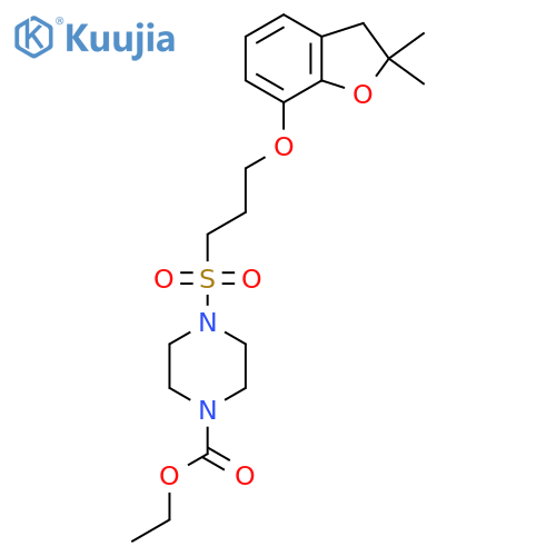 ethyl 4-{3-(2,2-dimethyl-2,3-dihydro-1-benzofuran-7-yl)oxypropanesulfonyl}piperazine-1-carboxylate structure