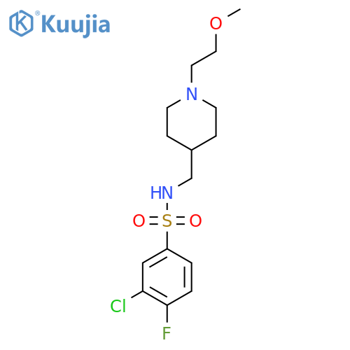 3-chloro-4-fluoro-N-{1-(2-methoxyethyl)piperidin-4-ylmethyl}benzene-1-sulfonamide structure