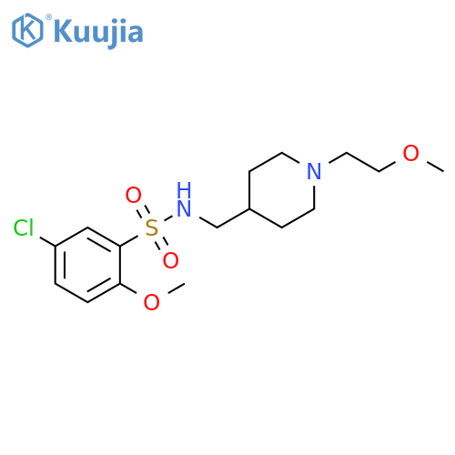 5-chloro-2-methoxy-N-{1-(2-methoxyethyl)piperidin-4-ylmethyl}benzene-1-sulfonamide structure