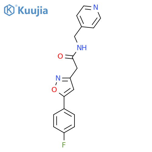 2-5-(4-fluorophenyl)-1,2-oxazol-3-yl-N-(pyridin-4-yl)methylacetamide structure