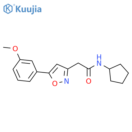 N-cyclopentyl-2-5-(3-methoxyphenyl)-1,2-oxazol-3-ylacetamide structure