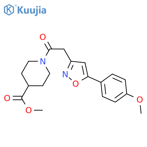 methyl 1-{2-5-(4-methoxyphenyl)-1,2-oxazol-3-ylacetyl}piperidine-4-carboxylate structure