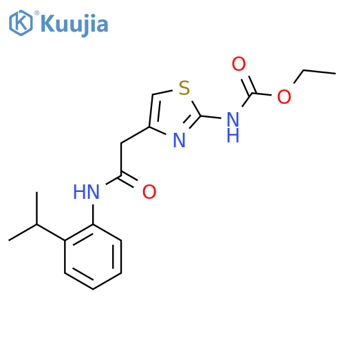 ethyl N-4-({2-(propan-2-yl)phenylcarbamoyl}methyl)-1,3-thiazol-2-ylcarbamate structure
