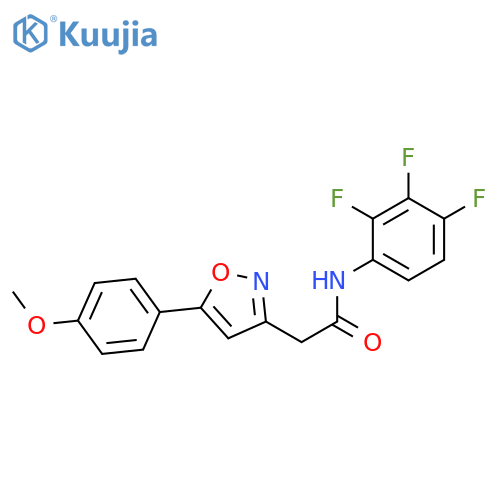 2-5-(4-methoxyphenyl)-1,2-oxazol-3-yl-N-(2,3,4-trifluorophenyl)acetamide structure