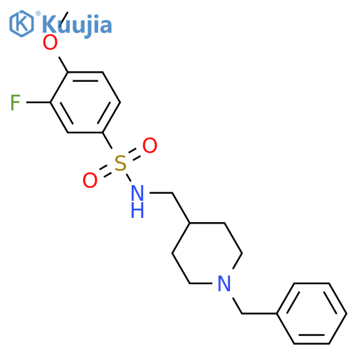 N-(1-benzylpiperidin-4-yl)methyl-3-fluoro-4-methoxybenzene-1-sulfonamide structure