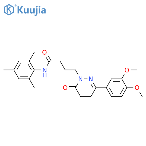 4-3-(3,4-dimethoxyphenyl)-6-oxo-1,6-dihydropyridazin-1-yl-N-(2,4,6-trimethylphenyl)butanamide structure